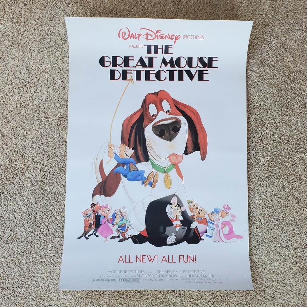 Walt Disney The Great Mouse Detective Vintage Movie Poster